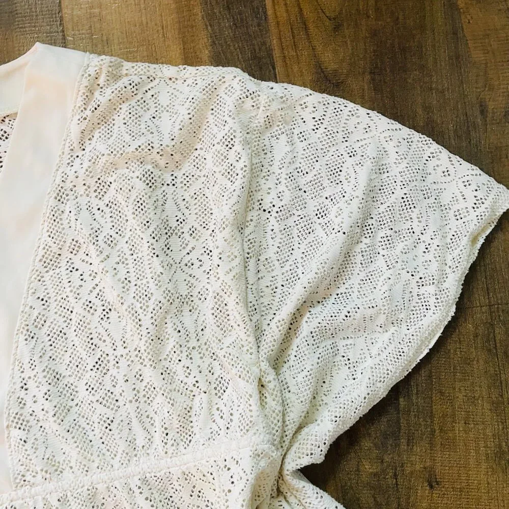 Athena White Lace Swim Cover-Up | Women’s Size‎ Large Beach Tunic